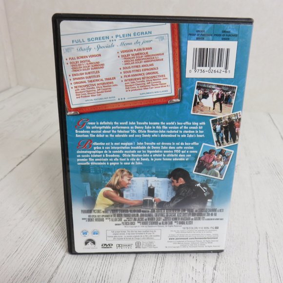 Grease DVD Movie with John Travolta & Oliva Newton-John - Picture 2 of 2